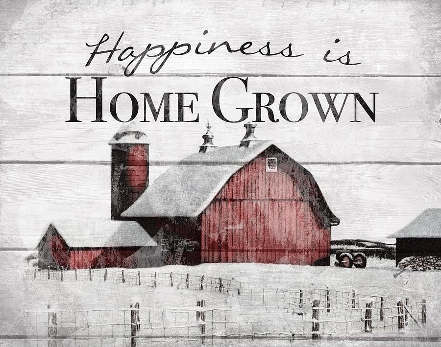 Happiness Is Home Grown Drawing by N/a
