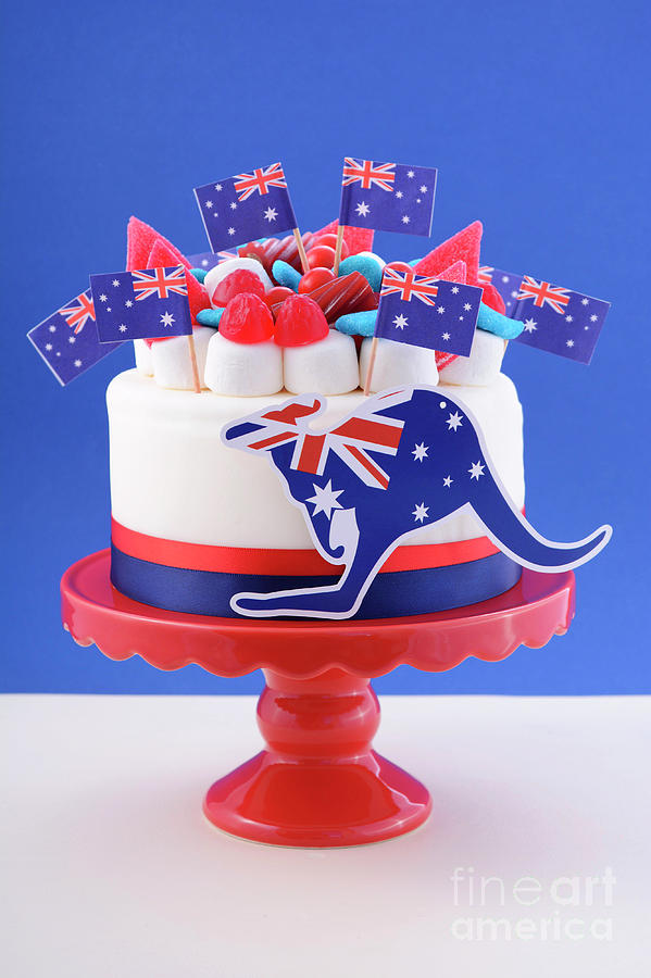 Happy Australia Day celebration cake Photograph by Milleflore Images