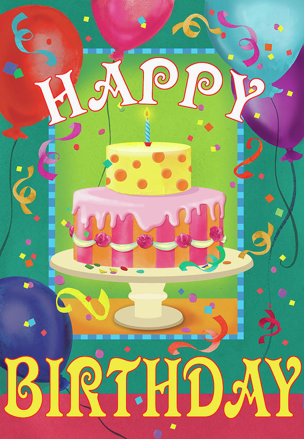 Candle Mixed Media - Happy Birthday by Fiona Stokes-gilbert