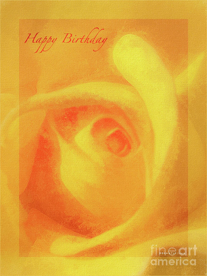 Happy Birthday Roses Golden Greeting Photograph by Mona Stut