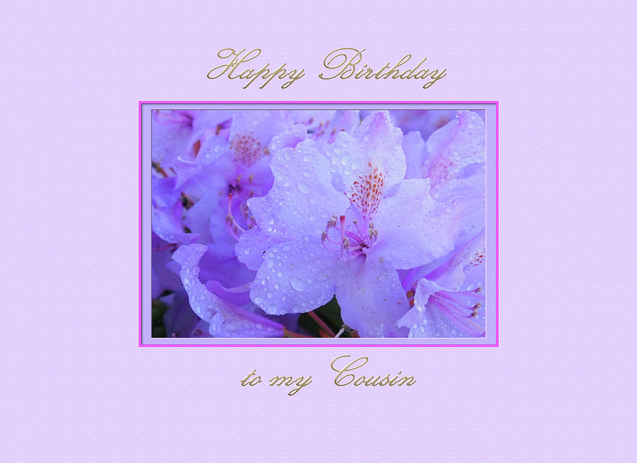Happy Birthday to my Cousin with Purple Hydrangeas by Jacqueline Sleter Happy Birthday to my Cousin with Purple Hydrangeas by Jacqueline Sleter