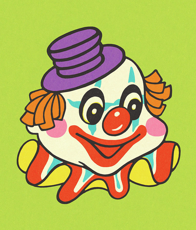 Happy Clown Face Drawing by CSA Images Fine Art America