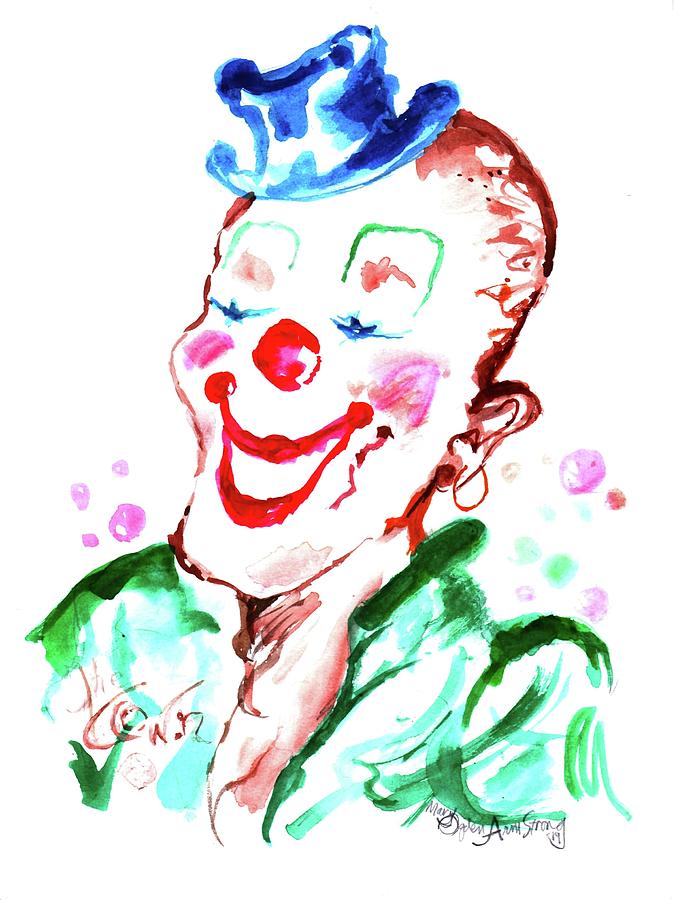 Happy Clown Painting by Mary Armstrong