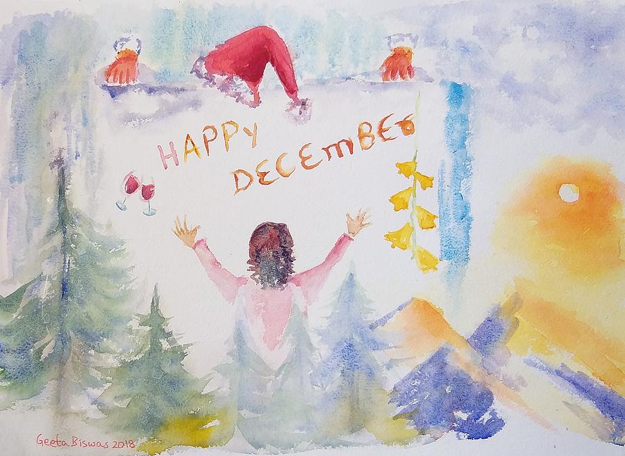 Santa Claus Painting - Happy December by Geeta Yerra