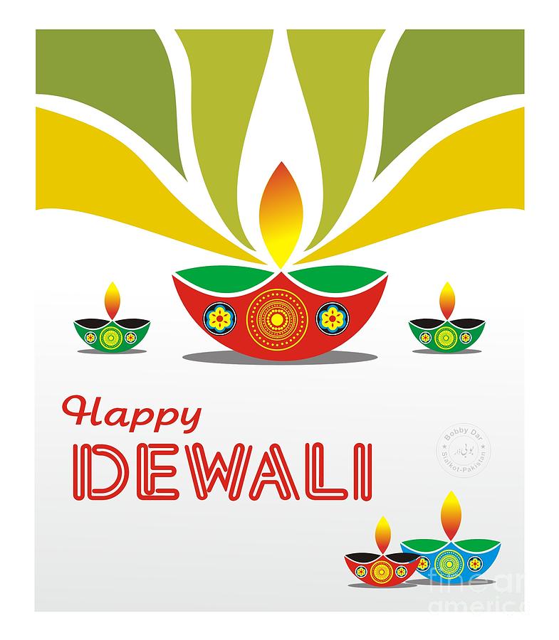 Diwali Digital Art - Happy Diwali by Bobby Dar