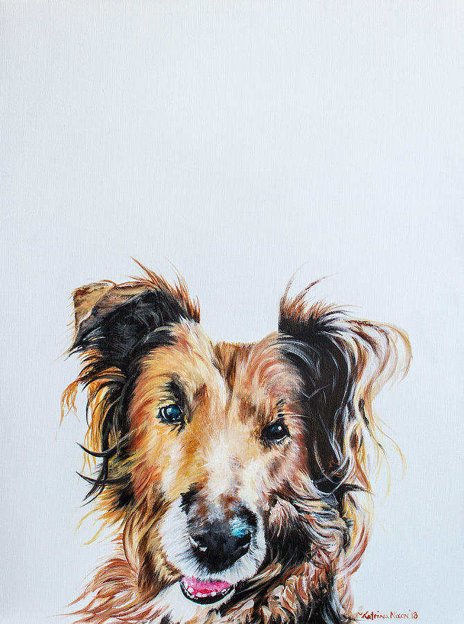 Happy Dog Painting by Katrina Nixon