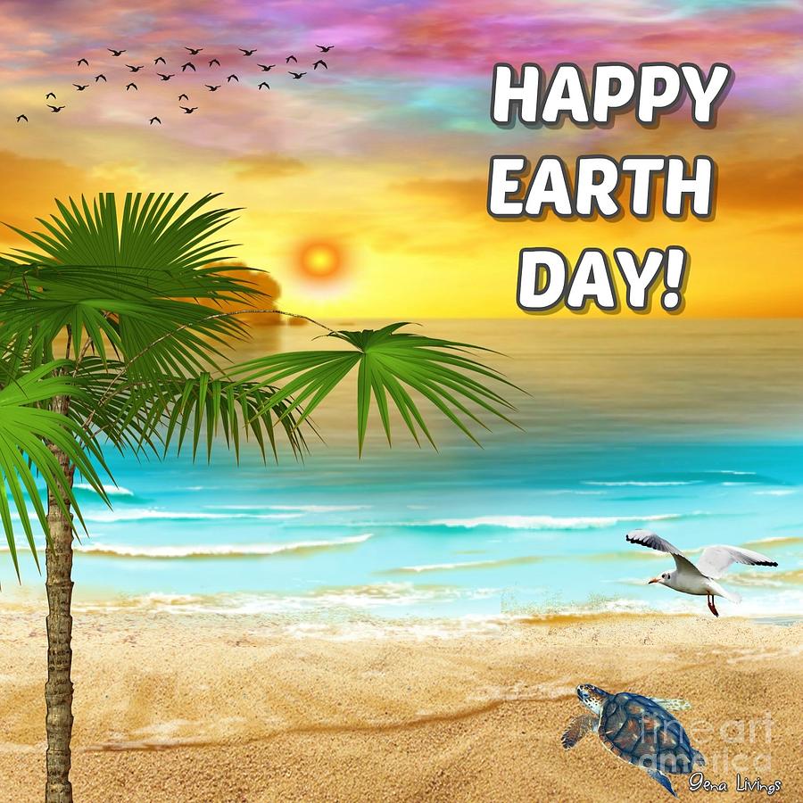 Happy Earth Day Digital Art by Gena Livings