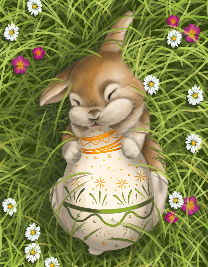 Happy Easter 2019 Painting by Veronica Minozzi