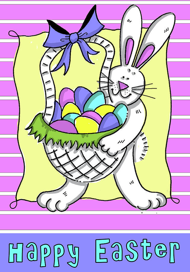 Easter Digital Art - Happy Easter Basket by Deidre Mosher
