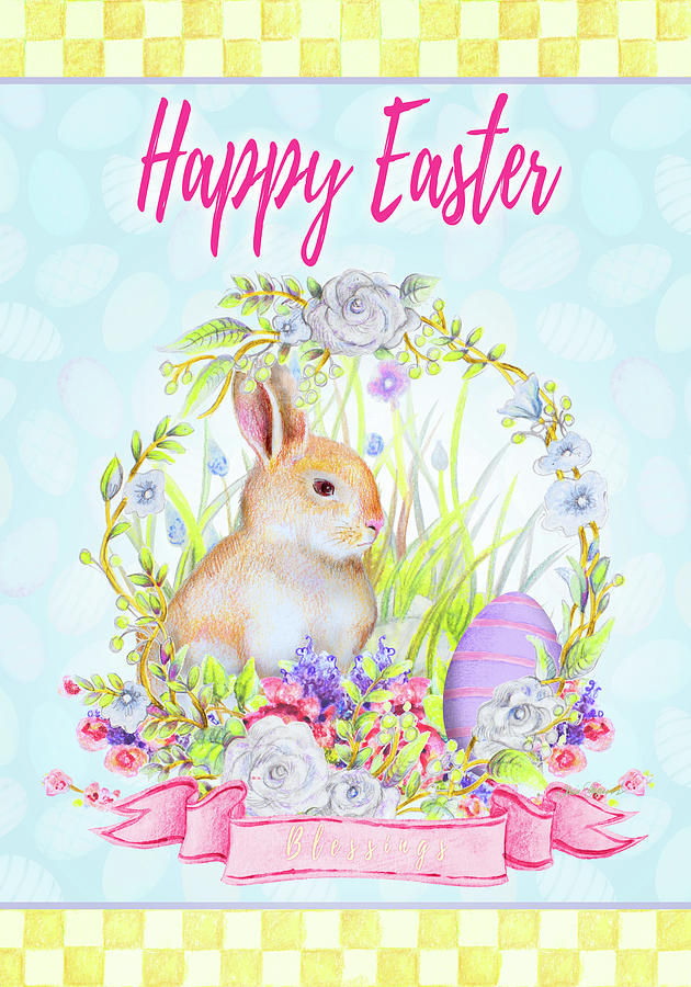 Easter Mixed Media - Happy Easter Blessings by Janice Gaynor