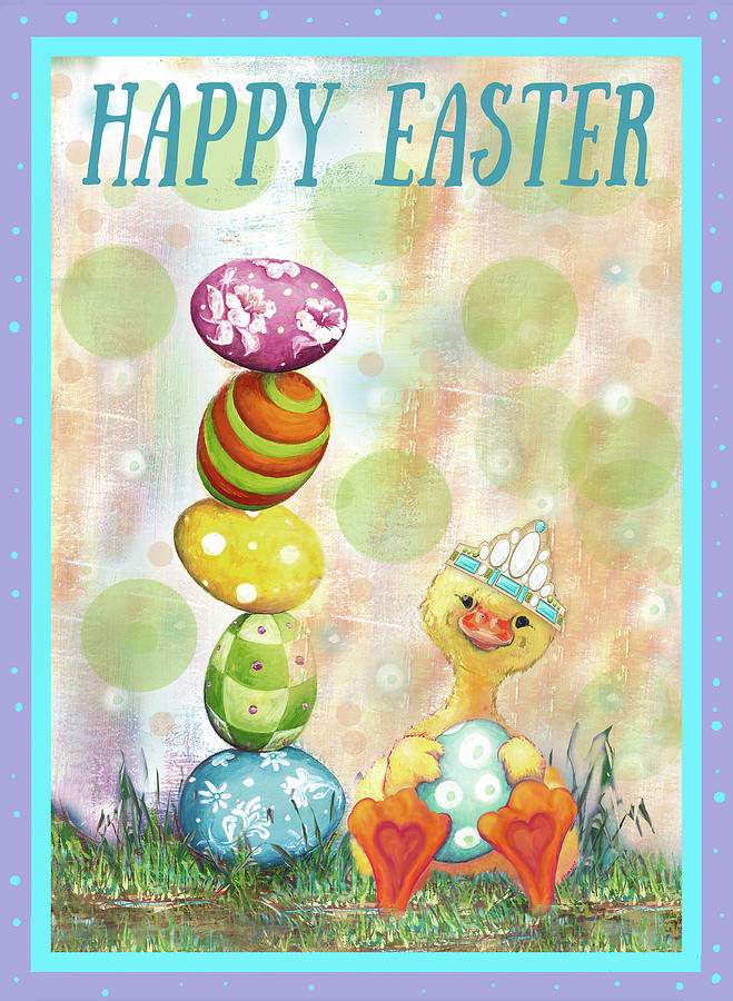 Easter Mixed Media - Happy Easter Eggs by Diannart