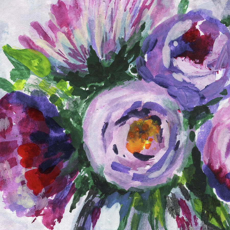 Happy Flowers Floral Impressionism  Painting by Irina Sztukowski