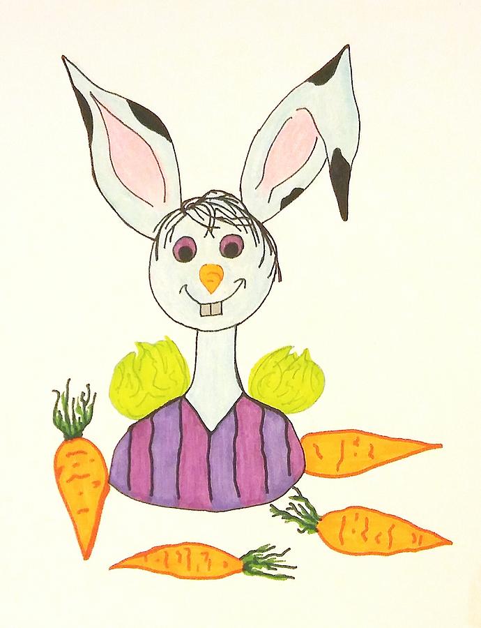 Happy For Carrots Drawing by SarahJo Hawes
