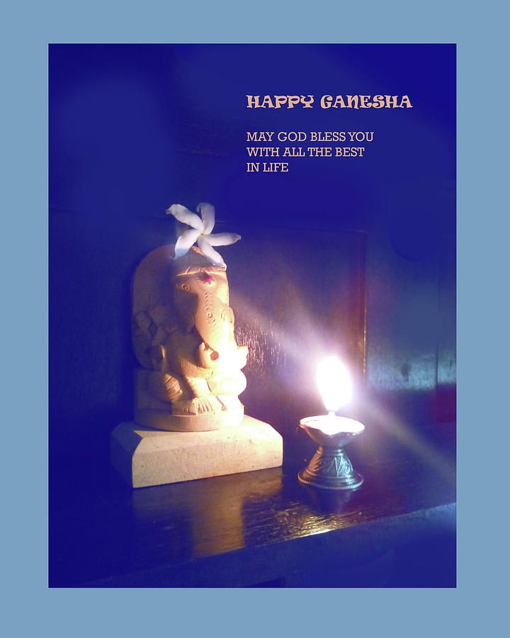 Happy Ganesha Card 2 Digital Art