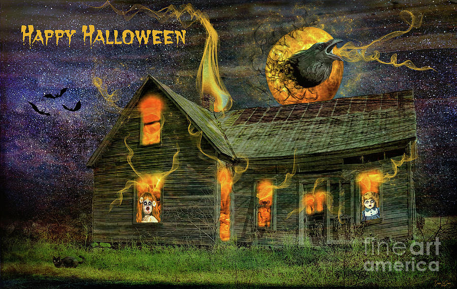 Halloween Digital Art - Happy Halloween Haunting by Tina LeCour