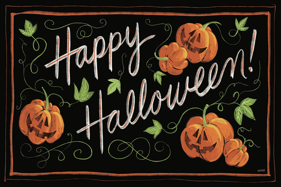 Halloween Mixed Media - Happy Halloween Jack O Lanterns by Anne Tavoletti