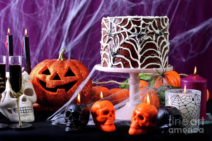 Happy Halloween Party Table Photograph by Milleflore Images
