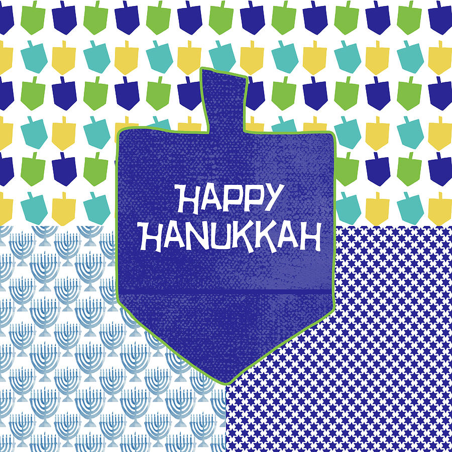 Happy Hanukkah Dreidel 2- Art by Linda Woods Painting by Linda Woods
