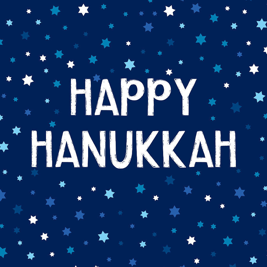 Hanukkah Mixed Media - Happy Hanukkah Starry Night- Art by Linda Woods by Linda Woods