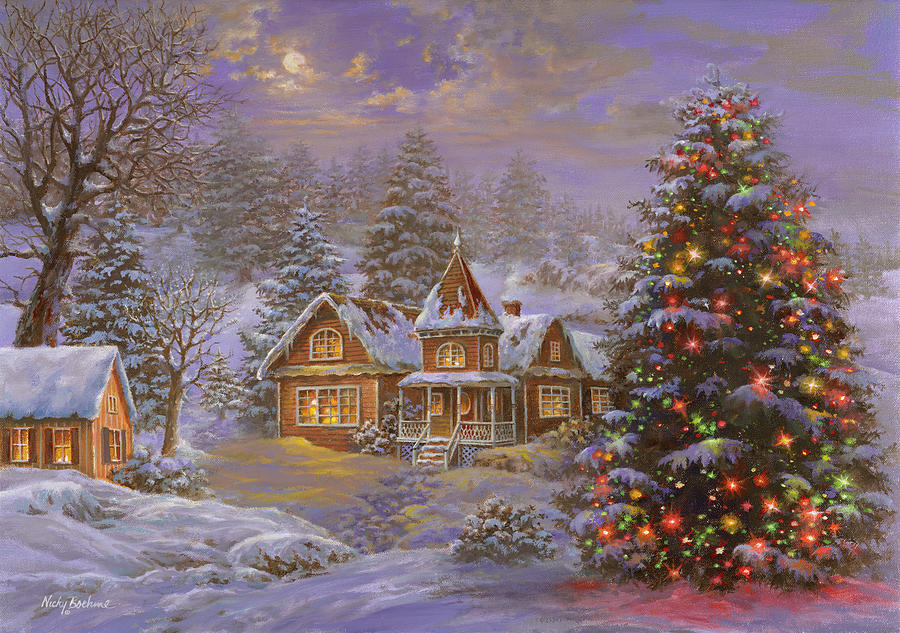 Happy Holidays Painting by Nicky Boehme - Fine Art America