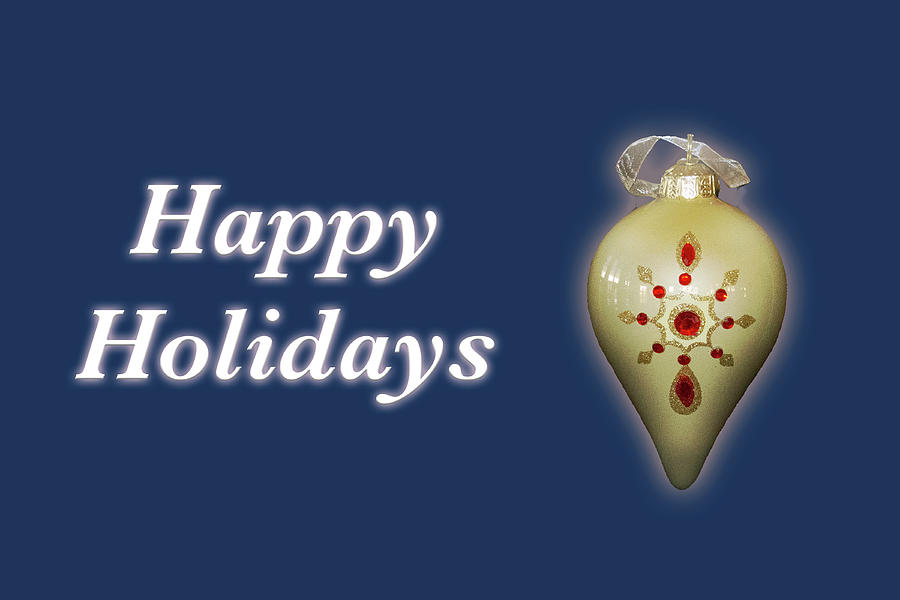 Happy Holidays Ornament Blue by MARVIN BOWSER Happy Holidays Ornament Blue by MARVIN BOWSER
