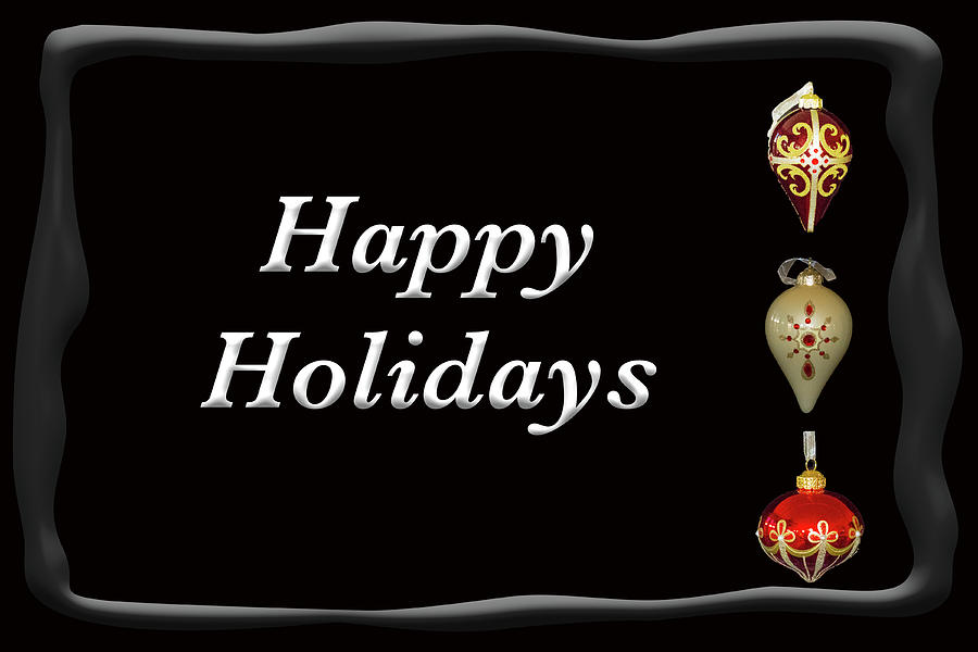 Happy Holidays Ornaments Black by MARVIN BOWSER Happy Holidays Ornaments Black by MARVIN BOWSER