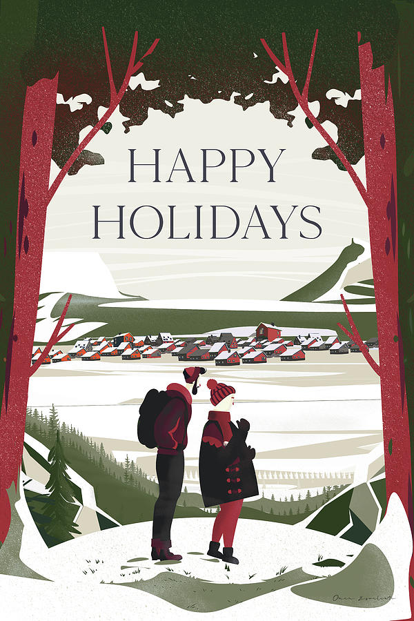 Boot Digital Art - Happy Holidays Red by Omar Escalante
