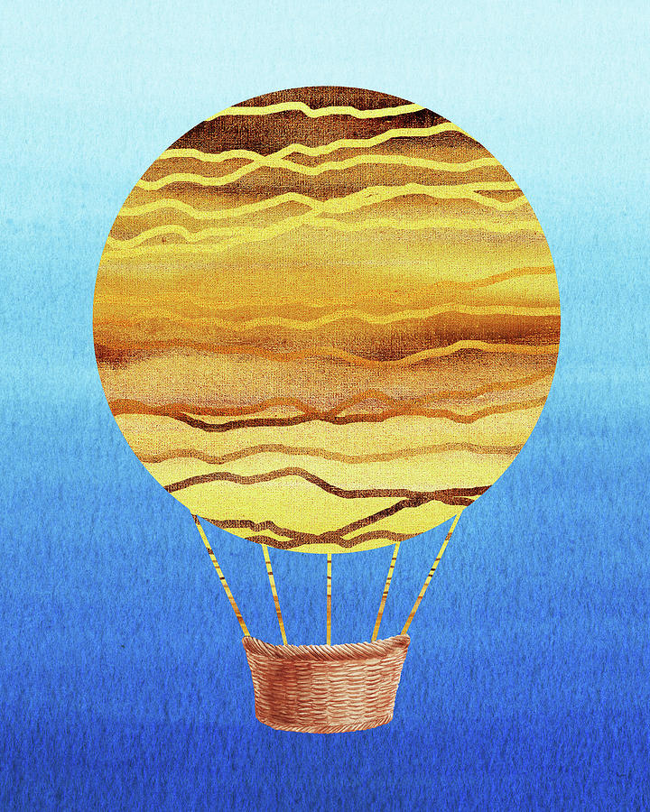 Happy Hot Air Balloon Watercolor Xviii Painting