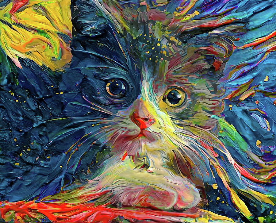 Happy Kitty Digital Art by Yury Malkov - Pixels