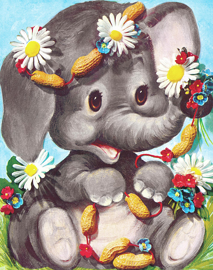 Daisy Drawing - Happy Little Elephant by CSA Images