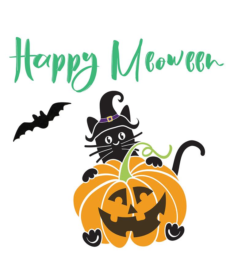 Happy Meoween Cat Halloween Gift Collection Digital Art by Your ...