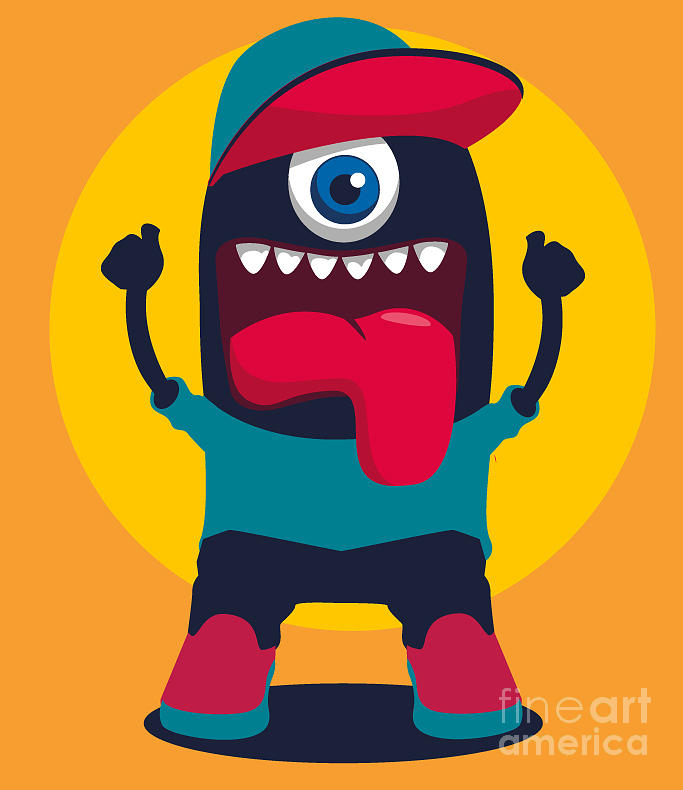 Symbol Digital Art - Happy Monster by Braingraph