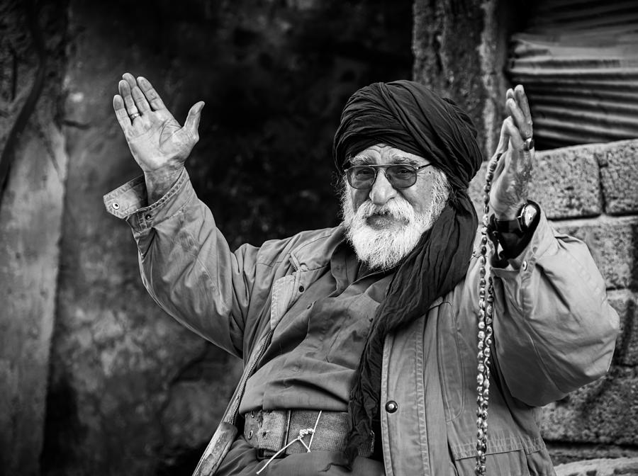 Nature Photograph - Happy Old Man by Alibaroodi