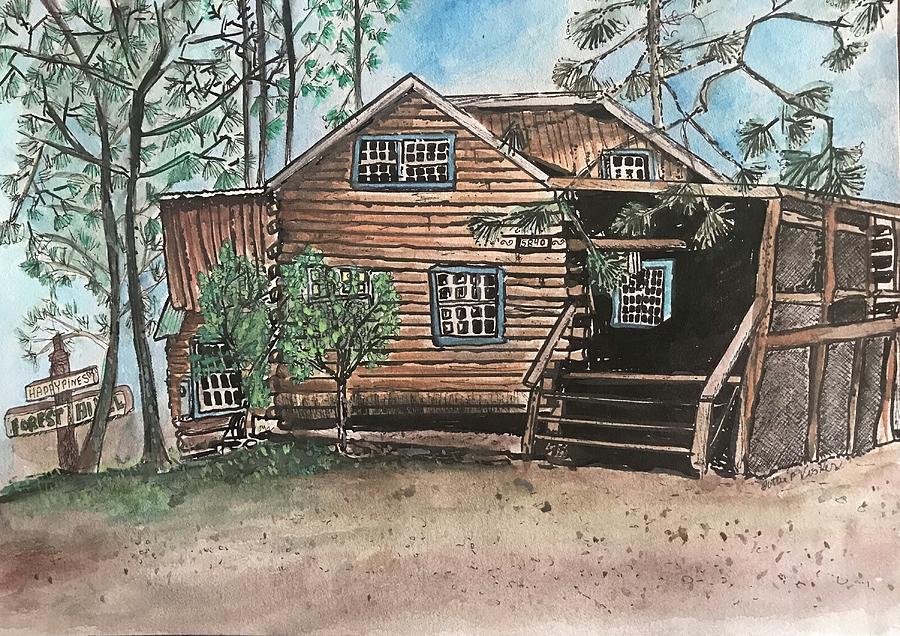 Happy Pines Home  Painting by Dottie Visker