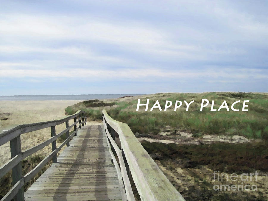 Happy Place Beach Poster Mixed Media by Sharon Williams Eng