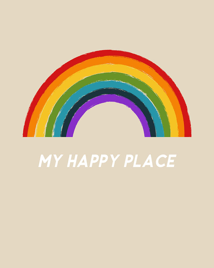 Rainbow Mixed Media - Happy Place Rainbow- Art by Linda Woods by Linda Woods
