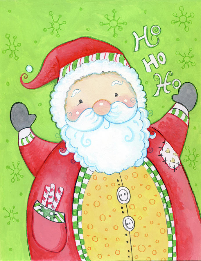 Happy Santa Mixed Media by Valarie Wade - Fine Art America