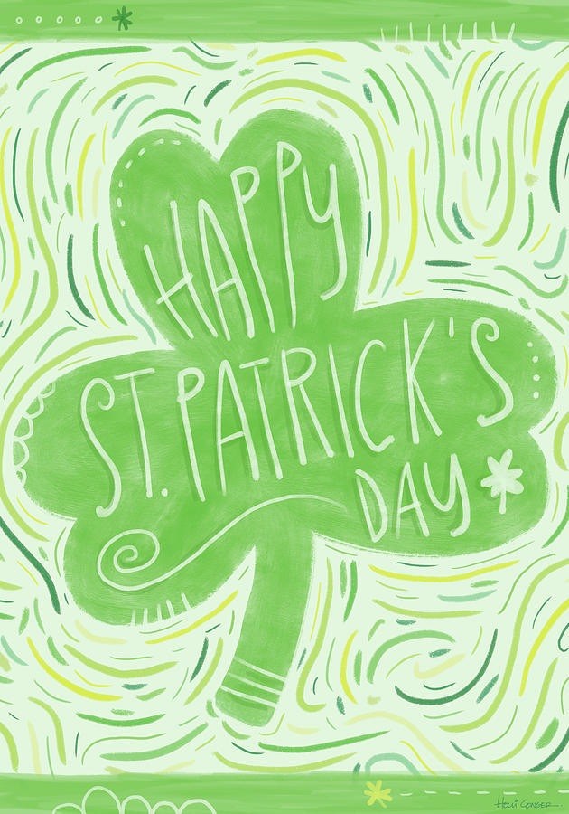 St Patricks Day Digital Art - Happy Shamrock by Holli Conger