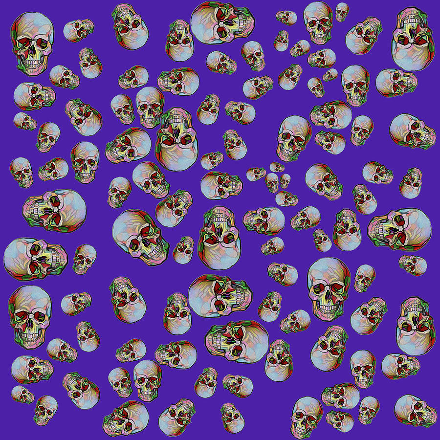 Happy Skull Random Pattern in Purple by Diego Taborda Happy Skull Random Pattern in Purple by Diego Taborda