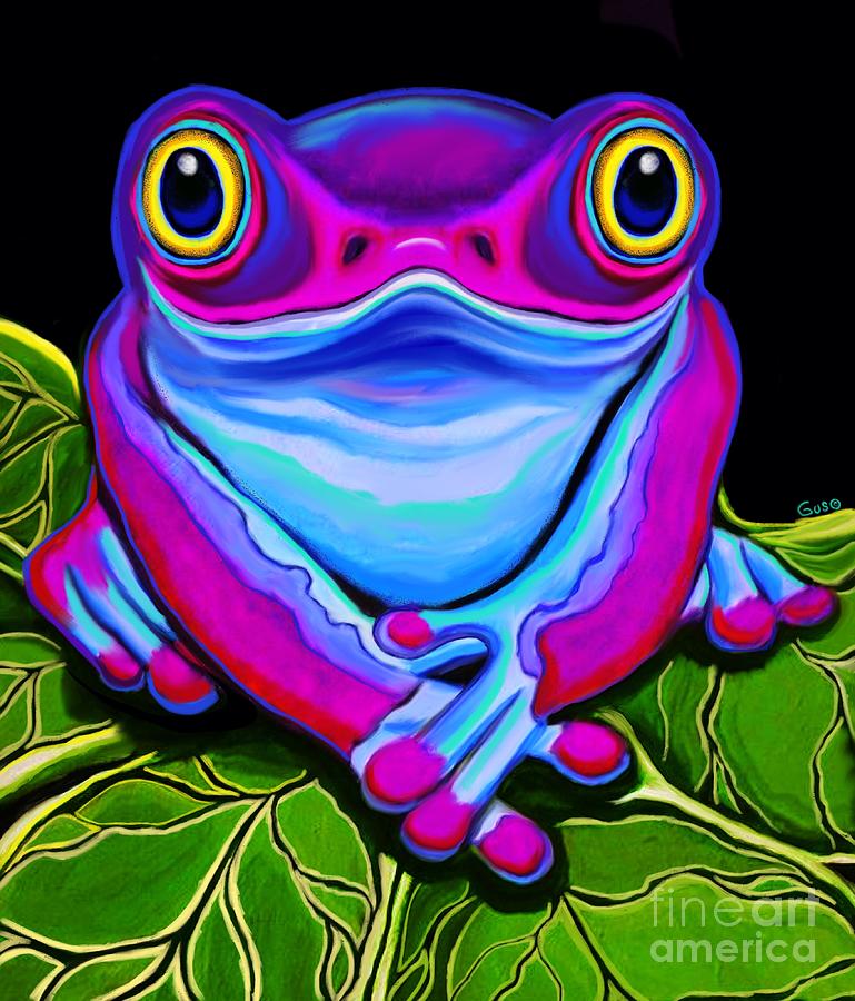 Happy Smiling Frog Digital Art