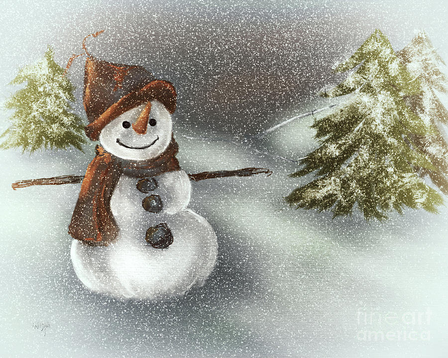 Happy Snowman In The Snow by Lois Bryan Happy Snowman In The Snow by Lois Bryan
