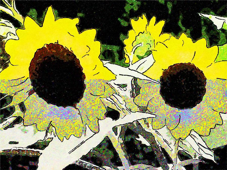 Sunflower Photograph - Happy Sunflowers 3 by Cathy Lindsey