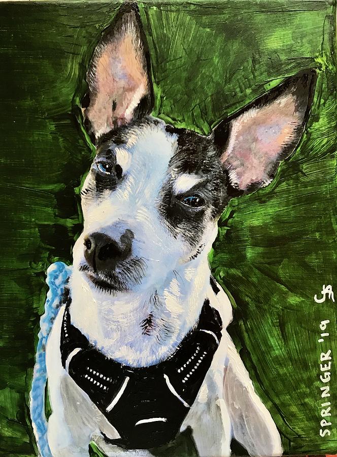 Happy Terrier Painting by Gary Springer
