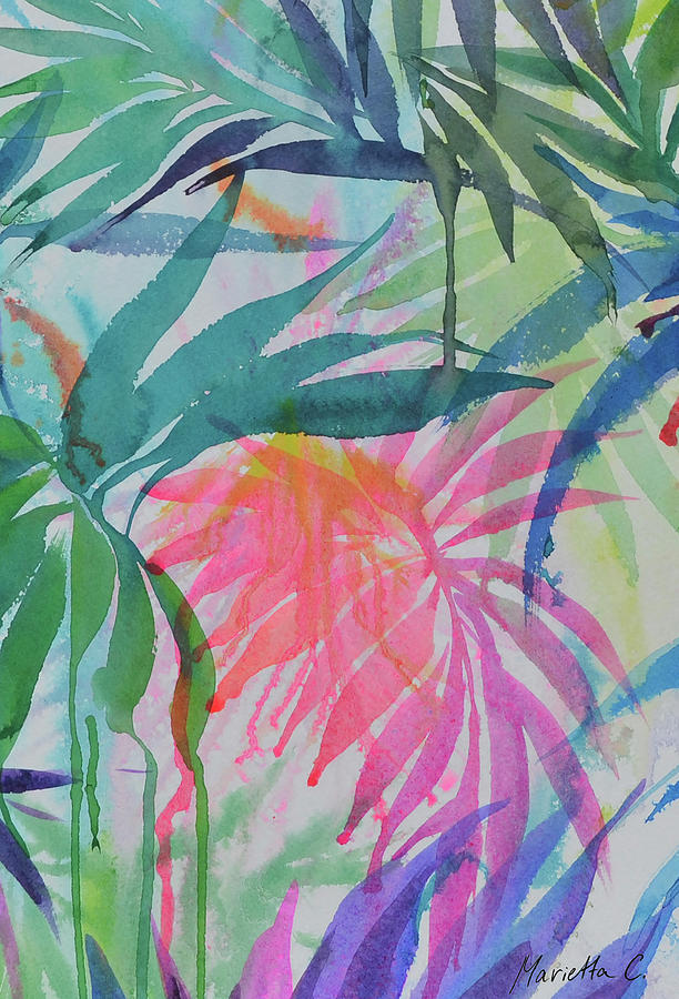 Pattern Painting - Happy Tropic_2 by Marietta Cohen Art And Design