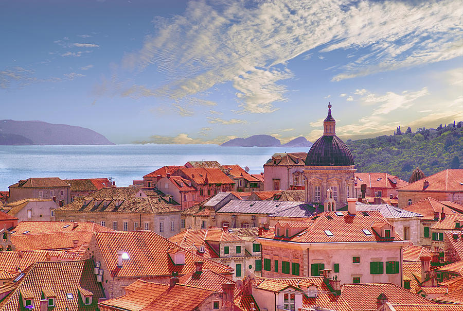 Harbor and city walls  Photograph by Steve Estvanik