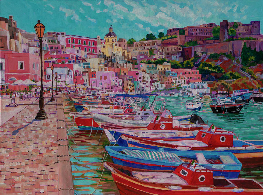 Harbor at Isola Procida Painting by Heather Nagy - Fine Art America