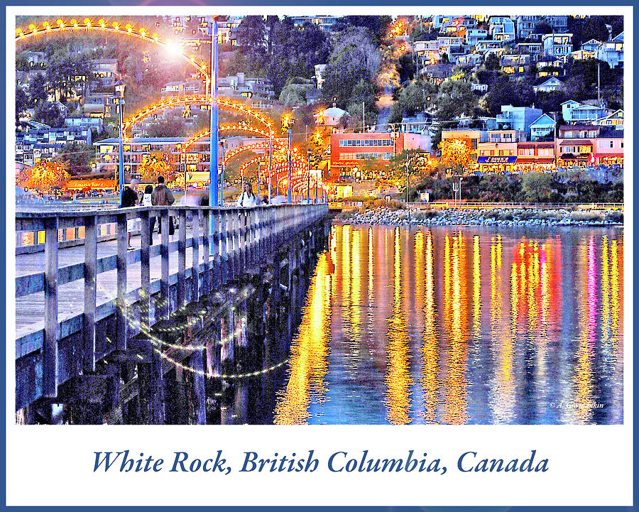 Harbor at Night White Rock British Columbia Canada Photograph by A Macarthur Gurmankin