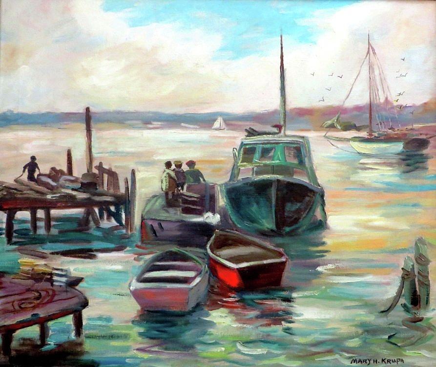 Harbor by Mary Krupa Painting by Bernadette Krupa