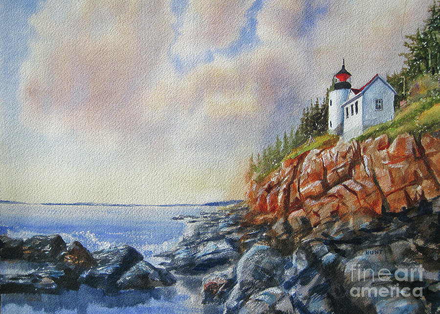 Harbor Light Painting by Shirley Braithwaite Hunt