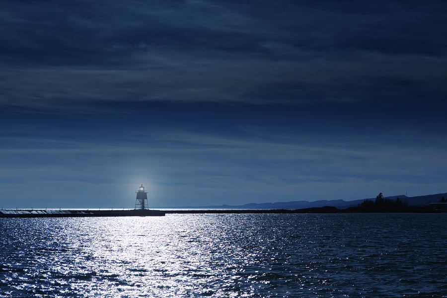 Harbor Lighthouse With Guilding Light Photograph by Yinyang